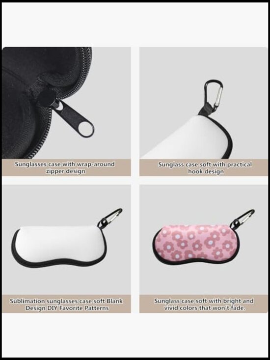 Sublimation Sunglasses Case Blank Neoprene with Detachable Buckle